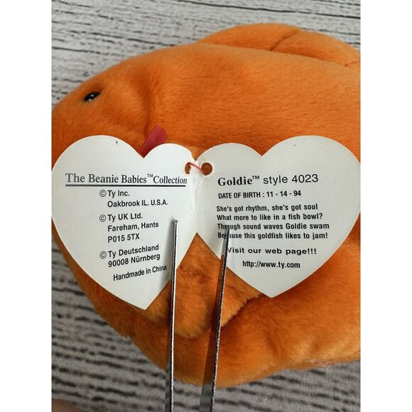Goldie 1993 TY Beanie Babies 4th Generation Swing 3rd Tush Tag PVC Pellets NEW - Picture 5 of 7